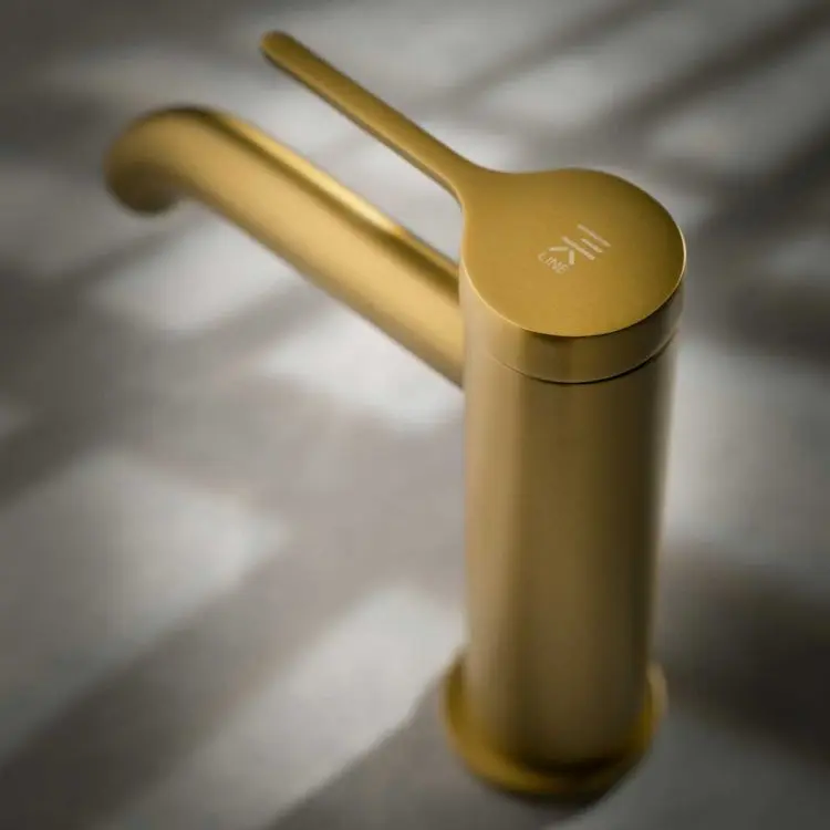 Miscelatore Lavabo Monocomando - Mirtak - Oro Satinato PVD - Linea Era - immagine 2
