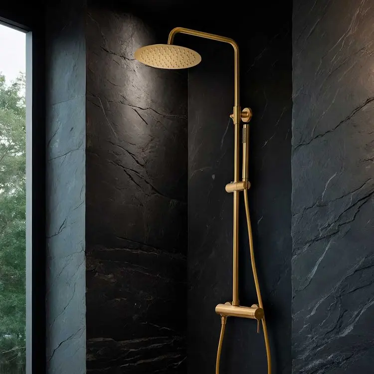 Colonna Doccia Monocomando - Mirtak - Oro Satinato PVD - Linea Era - immagine 2