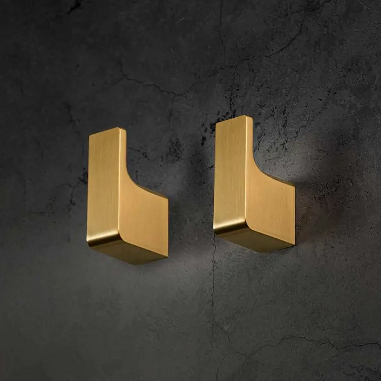 Gancio/Appendino Per Asciugamano - Mirtak - Oro Satinato PVD - Linea Decua - immagine 2