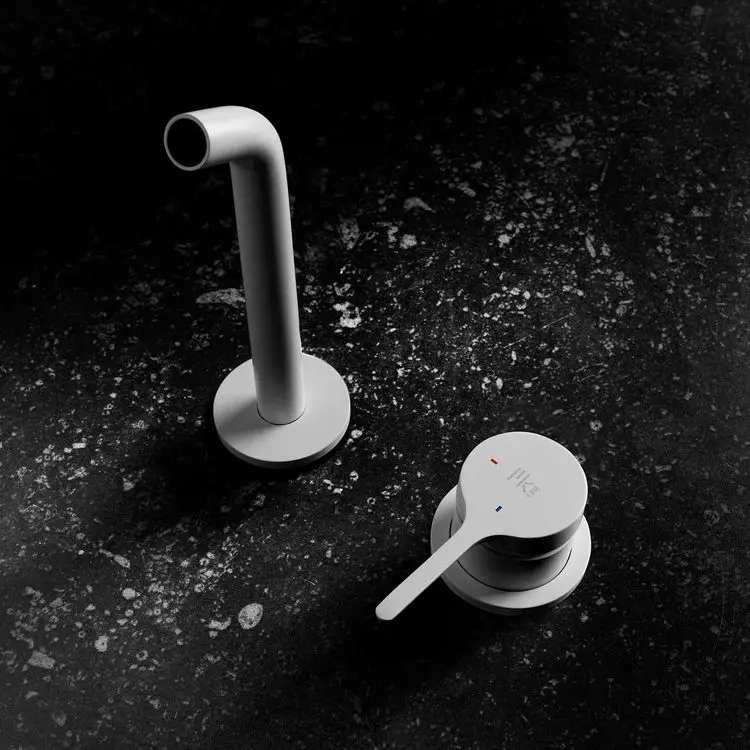 Miscelatore Lavabo Ad Incasso - Mirtak - Bianco Opaco - Linea Era - immagine 2
