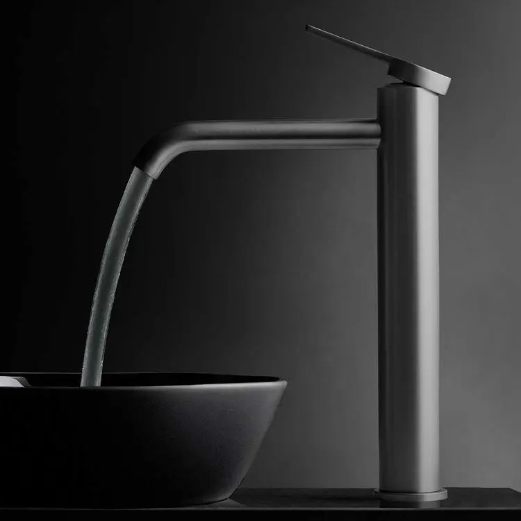 Miscelatore Lavabo Alto - Mirtak - Nickel Satinato PVD - Linea Era - immagine 3
