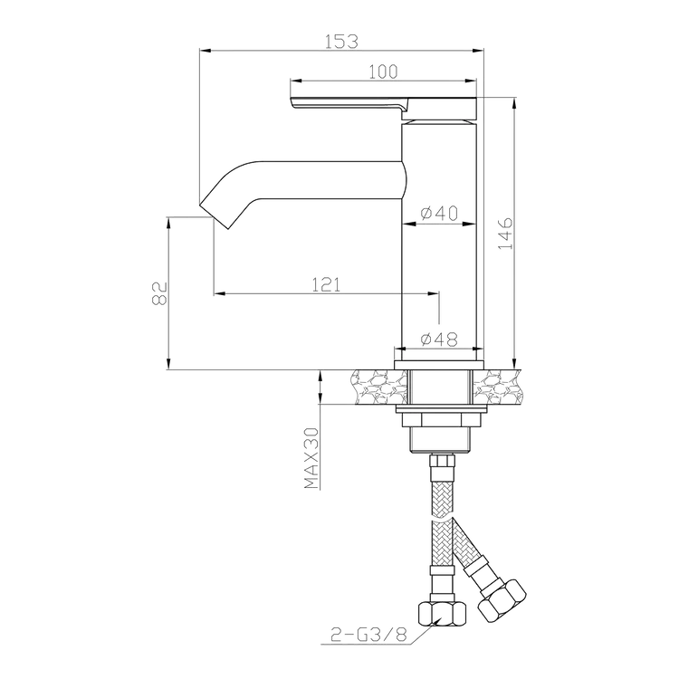 Miscelatore Lavabo Monocomando - Mirtak - Oro Satinato PVD - Linea Era - immagine 3