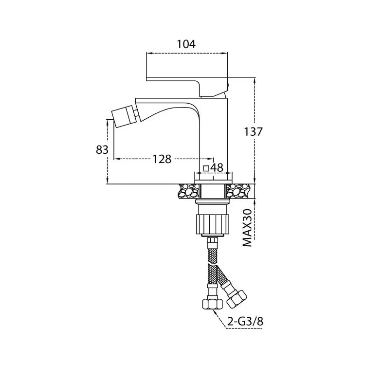 Miscelatore Bidet - Mirtak - Cromato - Linea Vega - immagine 2