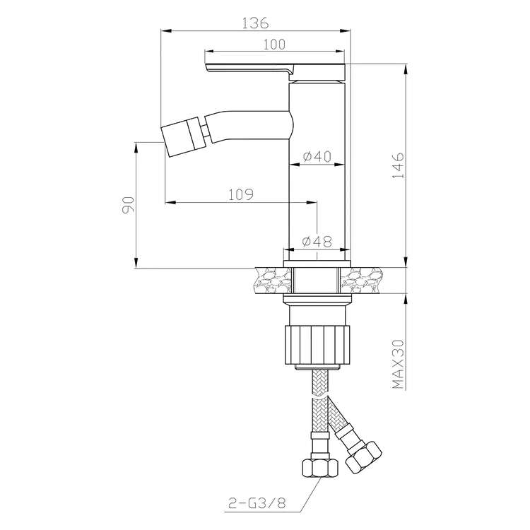 Miscelatore Bidet - Mirtak - Cromato - Linea Era - immagine 2