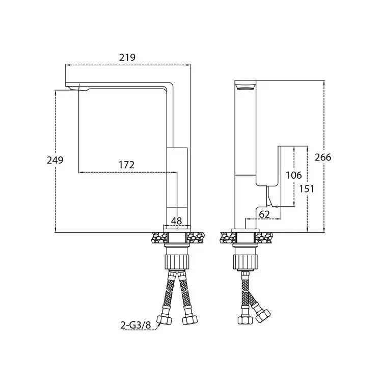 Miscelatore Lavabo Monocomando Per Cucina - Mirtak - Cromato - Linea Vega - immagine 2