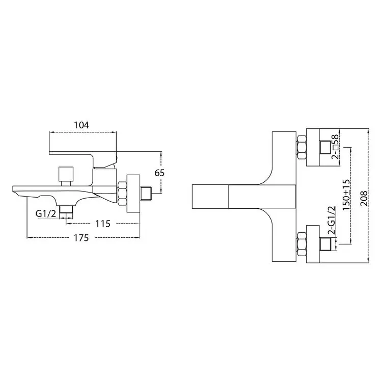 Miscelatore Vasca Monocomando - Mirtak - Nero Opaco - Linea Vega - immagine 2