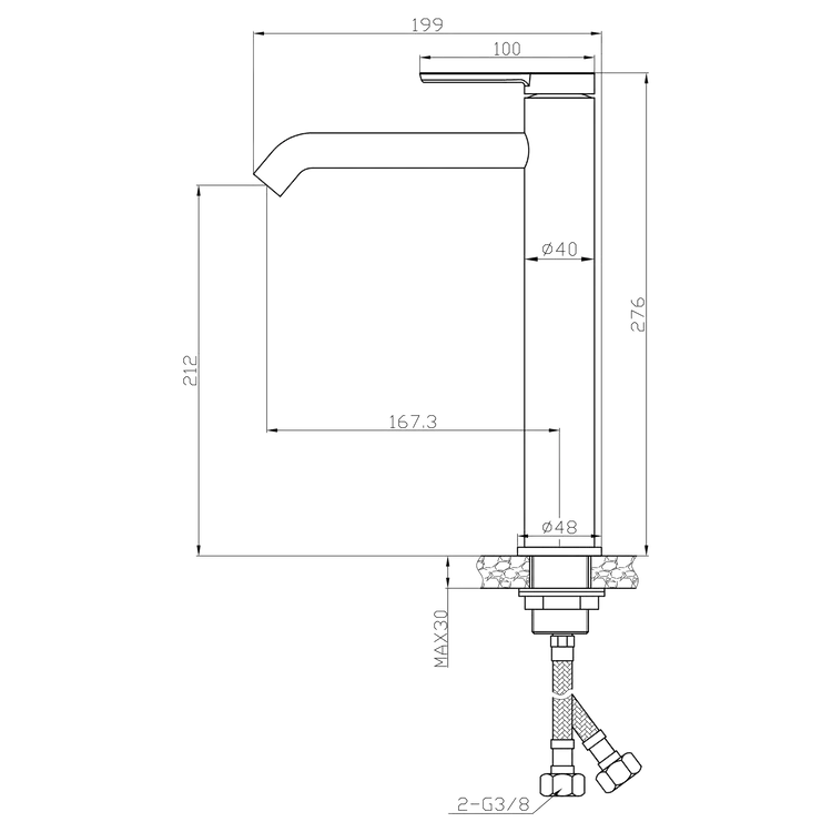 Miscelatore Lavabo Alto - Mirtak - Rame Satinato PVD - Linea Era - immagine 2