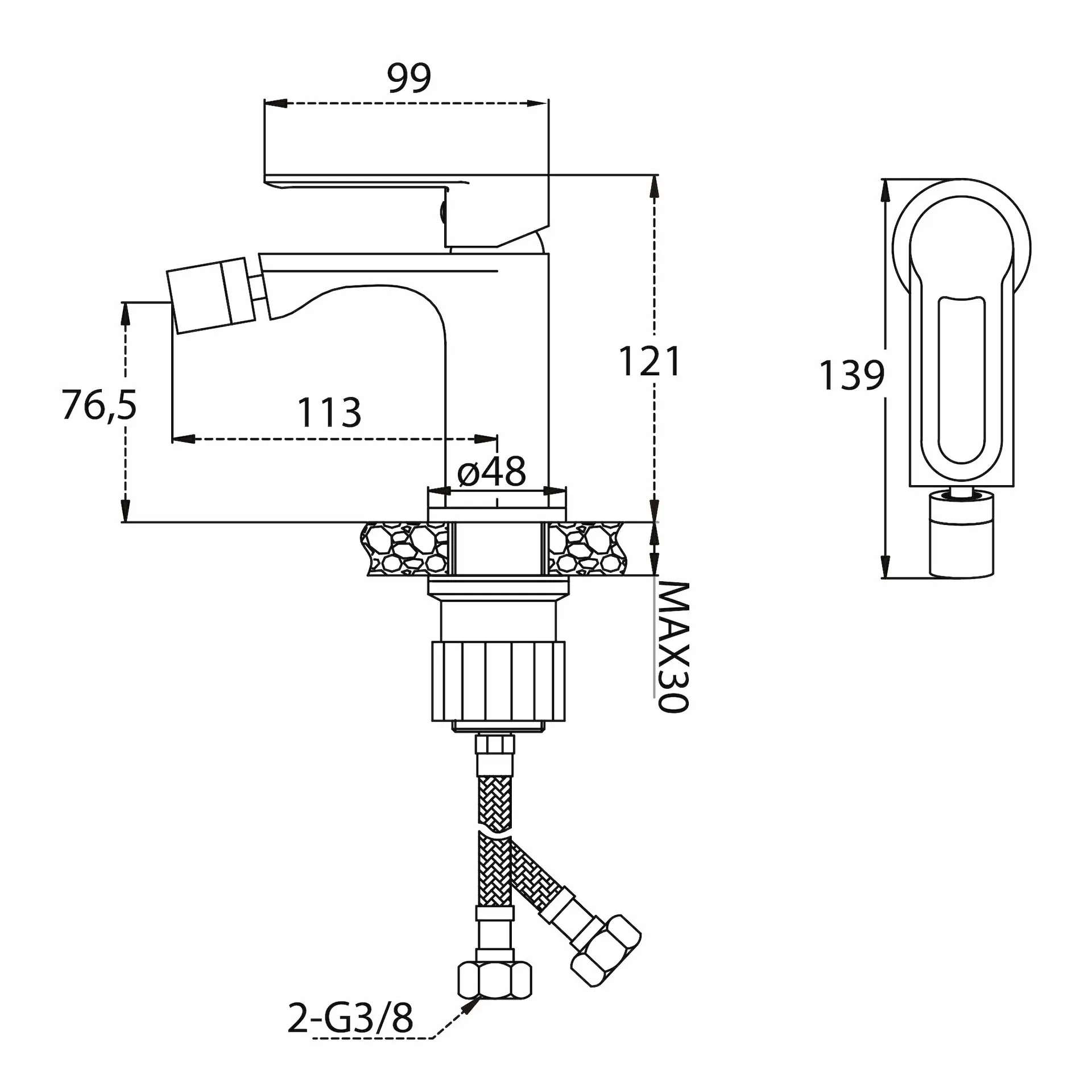 Miscelatore Bidet - Mirtak - Oro Nero - Linea Maia - immagine 2