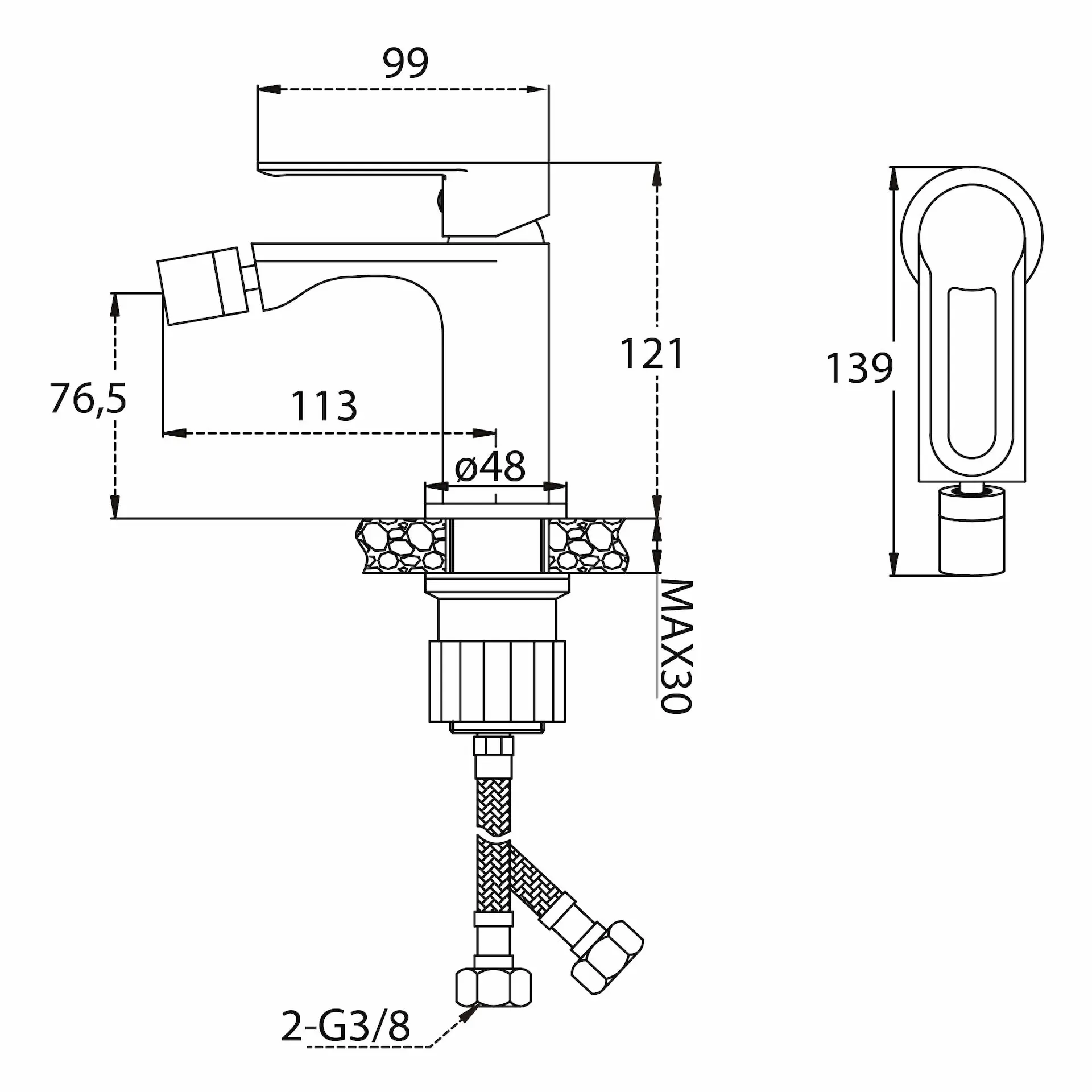 Miscelatore Bidet - Mirtak - Cromato - Linea Maia - immagine 2