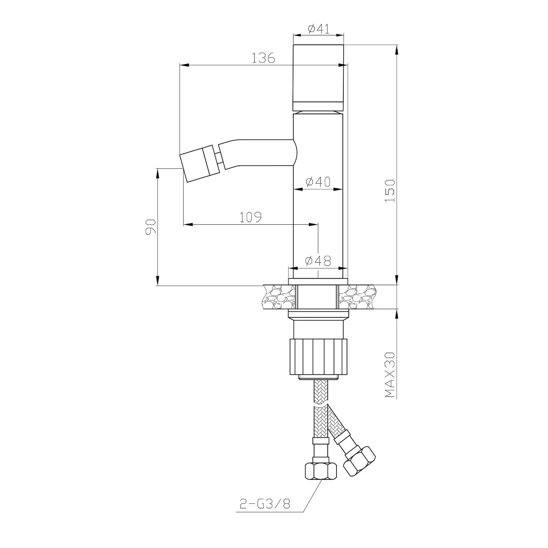 Miscelatore Bidet - Mirtak - Cromato - Linea QUO B - immagine 2