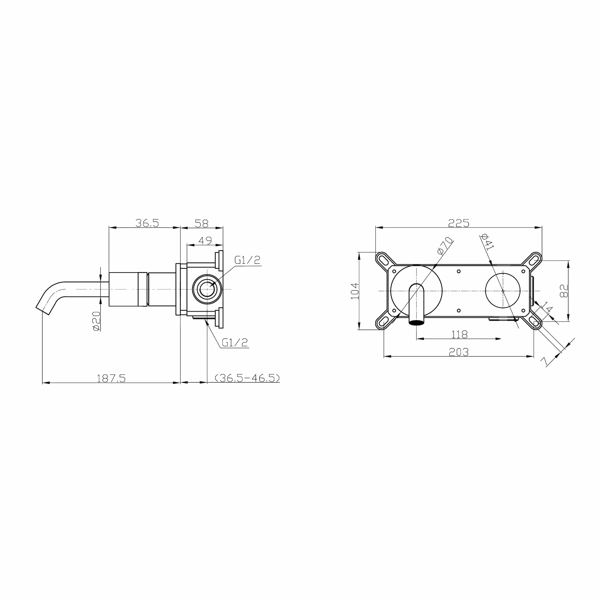 Miscelatore Lavabo Ad Incasso - Mirtak - Cromato - Linea QUO N - immagine 2