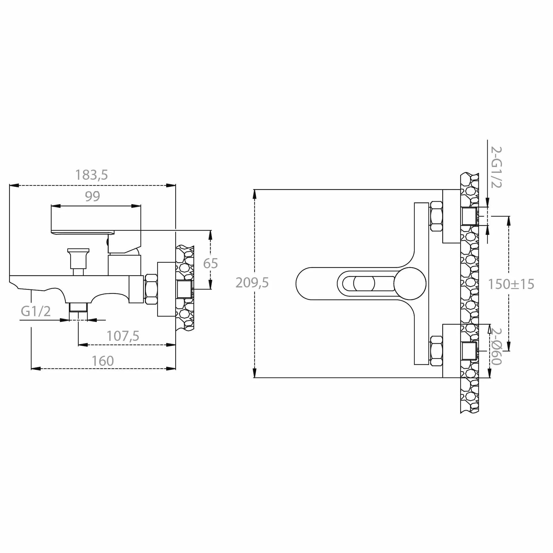 Miscelatore Vasca Monocomando - Mirtak - Nero Opaco - Linea Maia - immagine 2