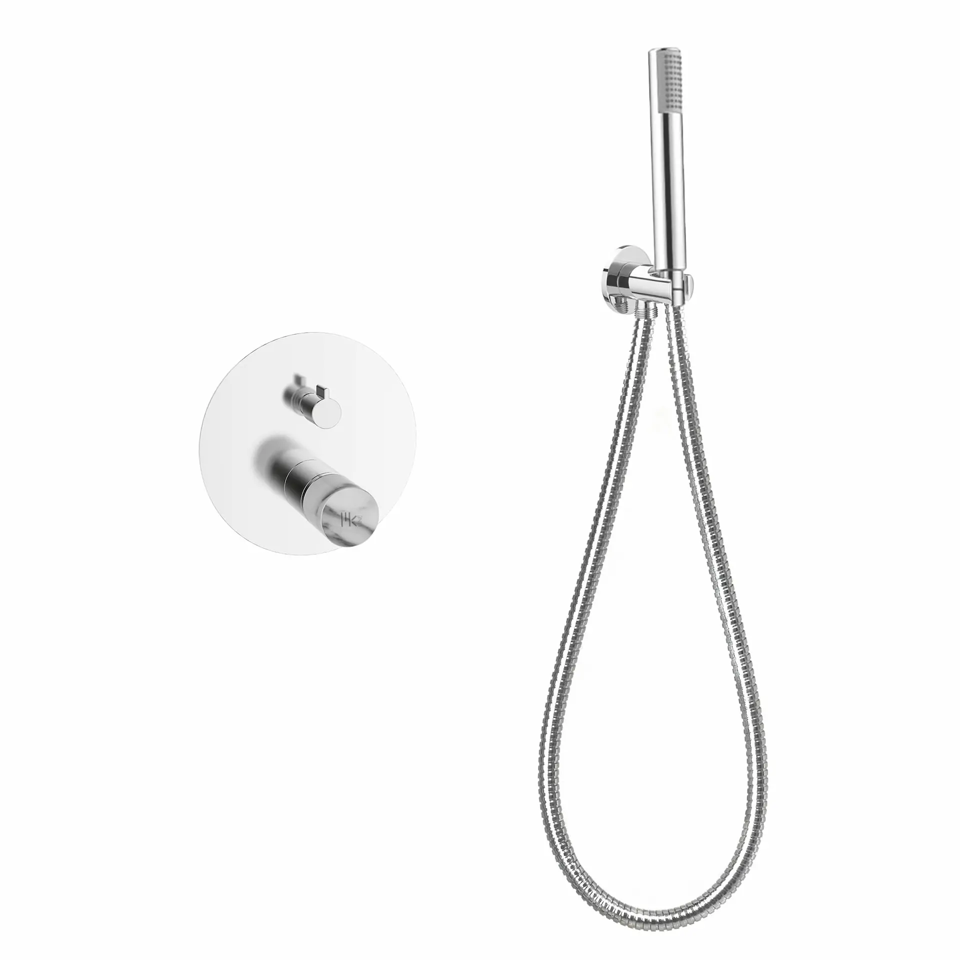Set Doccia Ad Incasso Con Braccio A Soffitto (Set 1) - Mirtak - Cromato - Linea QUO B - immagine 3