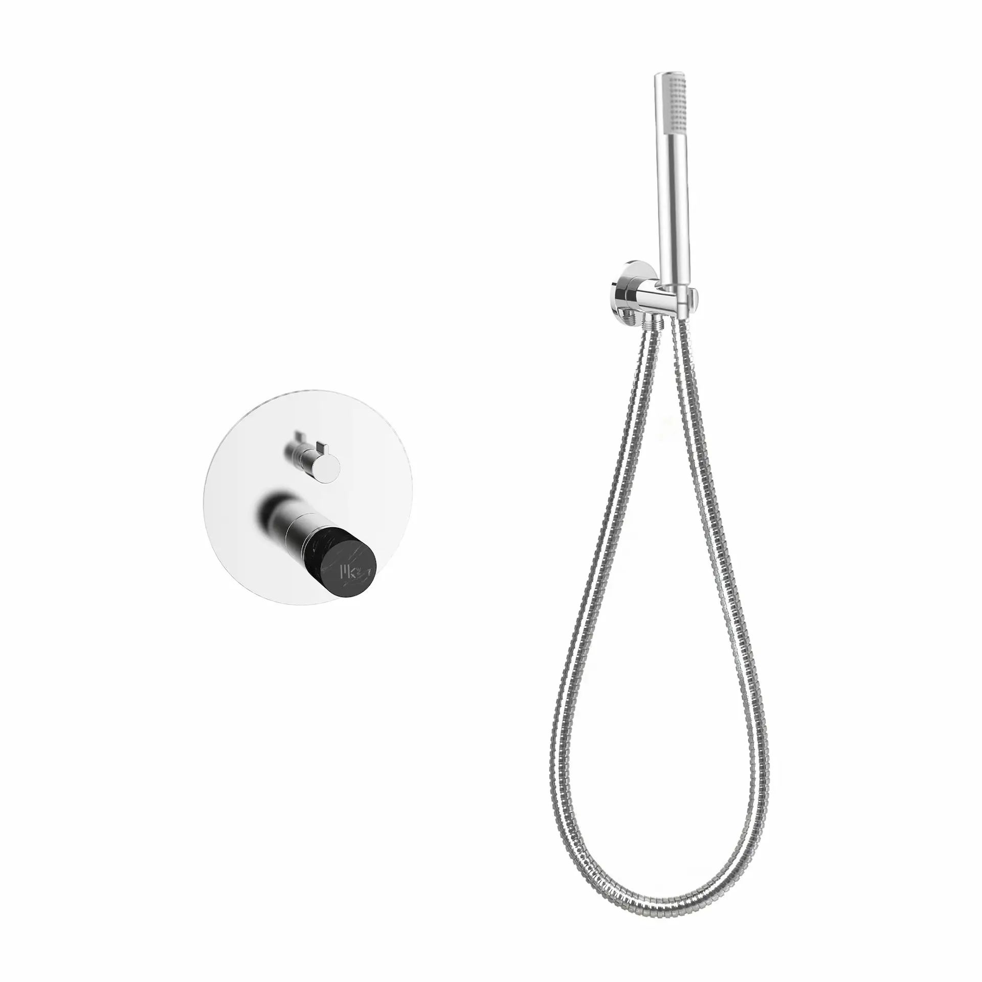 Set Doccia Ad Incasso Con Braccio A Parete (Set 2)- Mirtak - Cromato - Linea QUO N - immagine 4