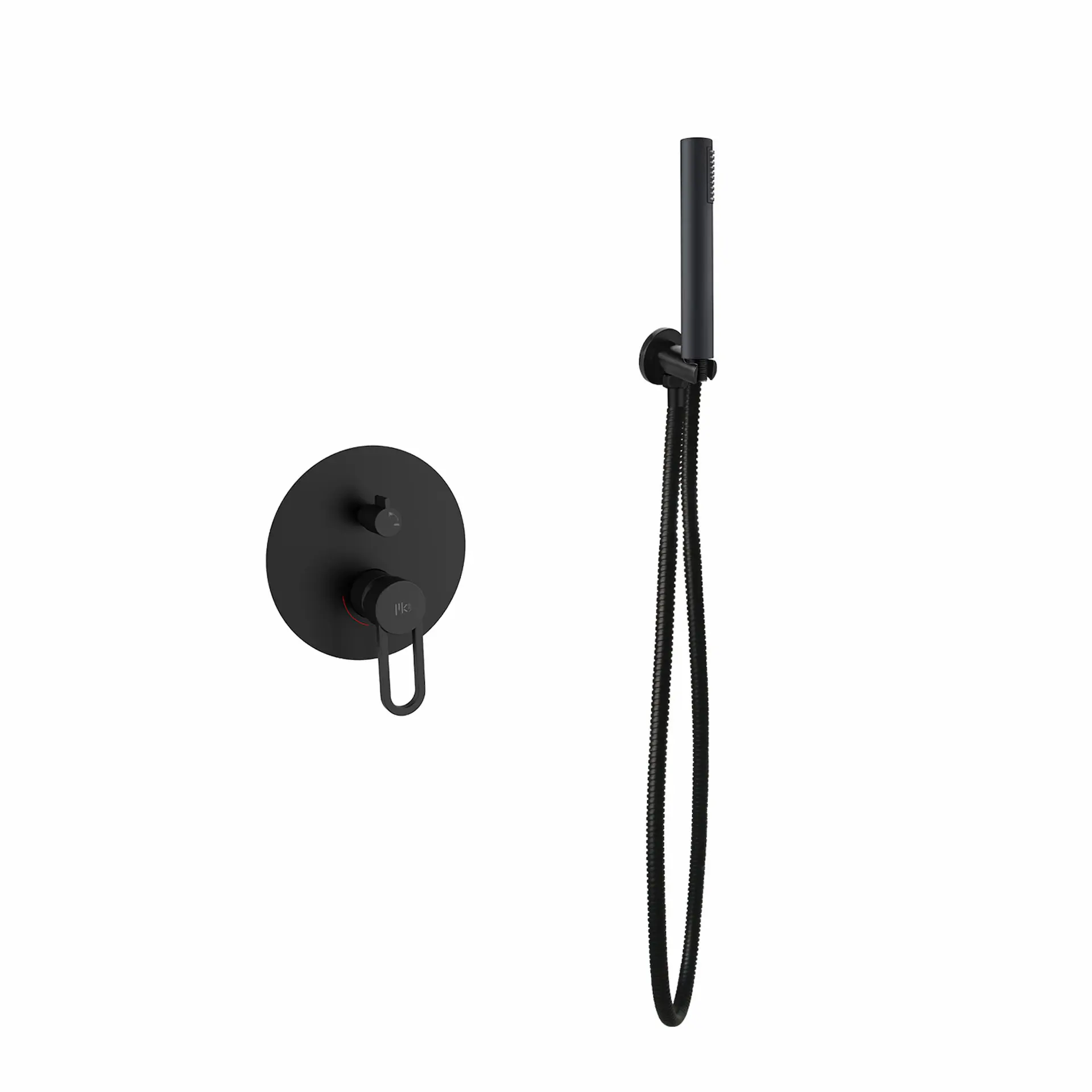 Set Doccia Ad Incasso Con Braccio A Soffitto (SET 1) - Mirtak - Nero Opaco - Linea Maia - immagine 2