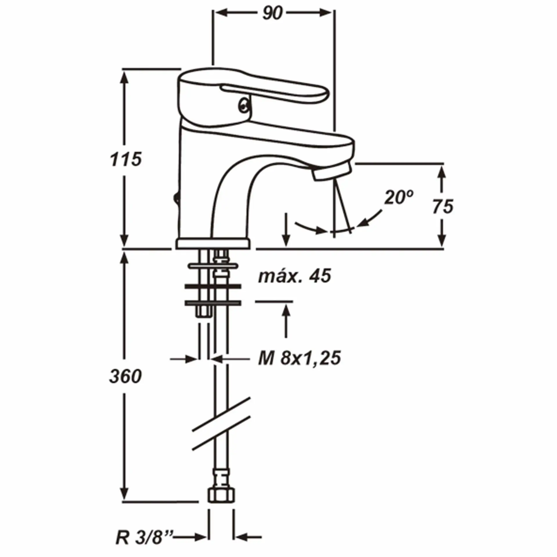 Miscelatore Lavabo Monocomando - Mirtak - Cromato - Linea Navy - immagine 3