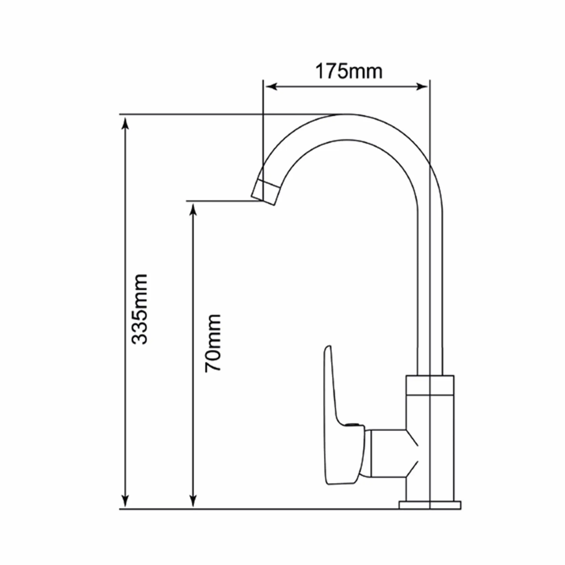 Miscelatore Lavabo Monocomando Per Cucina - Mirtak - Cromato - Linea Neva - immagine 2